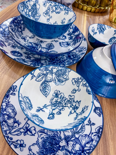 چینی گل آبی کاسه آبگوشت خوری