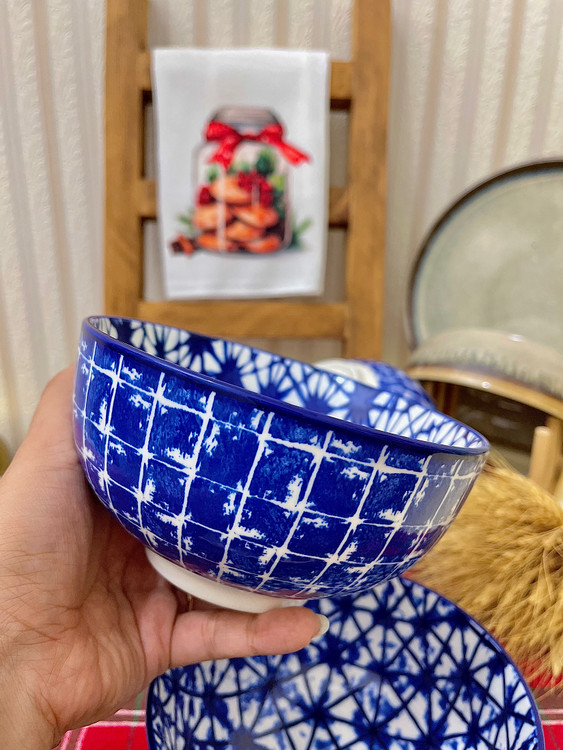 کاسه آبگوشتخوری گل آبی، خرید کاسه چینی وارداتی، کاسه گل آبی طرحدار