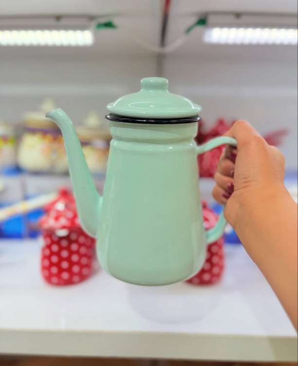 قوری لعابی سبز تیفانی ۱/۲ لیتری مناسب چای و دمنوش | قوری شیک و مقاوم