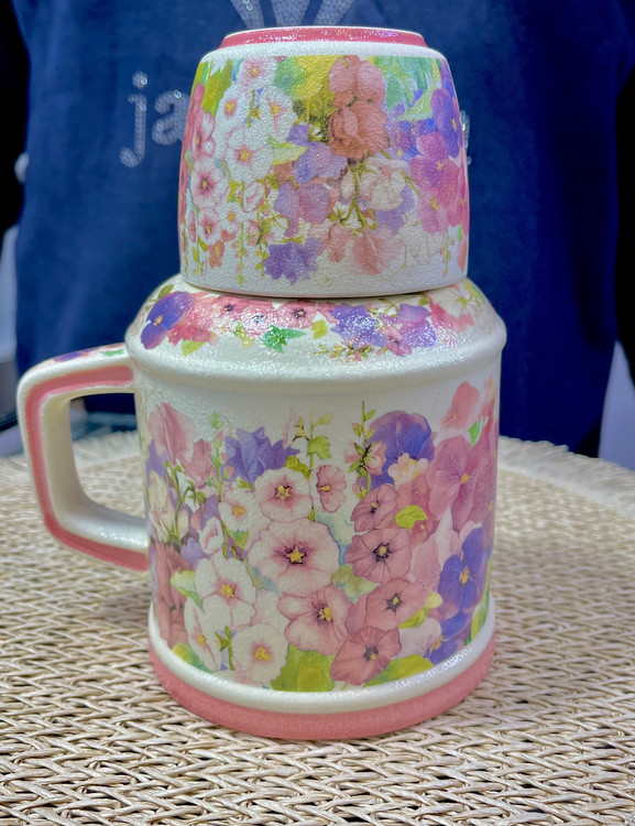 پارچ شب چینی ضدخش هاریزون | رنگ صورتی و سبز | طراحی خاص و کیفیت عالی